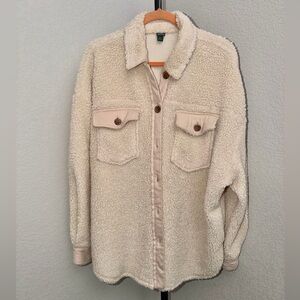 Wild Fable Women's Cream Sherpa Jacket